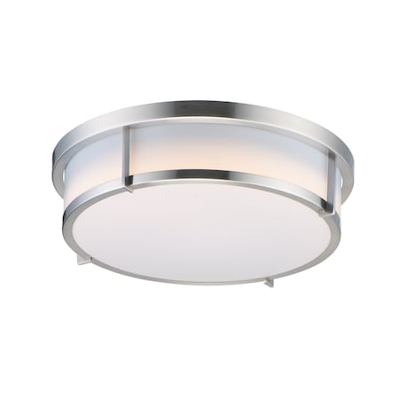 Rogue 1-Light 17 Wide Satin Nickel Flush Mount Light